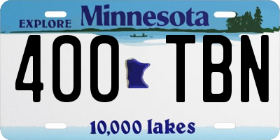 MN license plate 400TBN