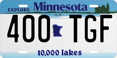MN license plate 400TGF