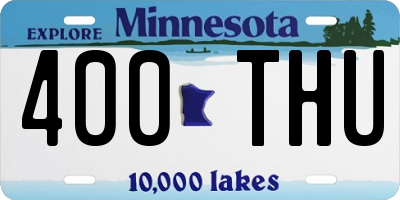 MN license plate 400THU