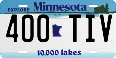 MN license plate 400TIV