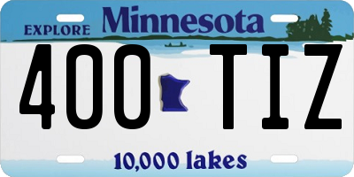 MN license plate 400TIZ