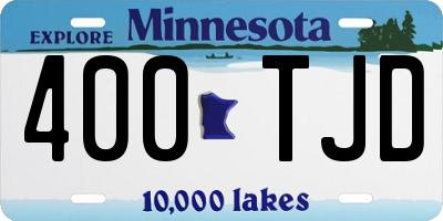 MN license plate 400TJD