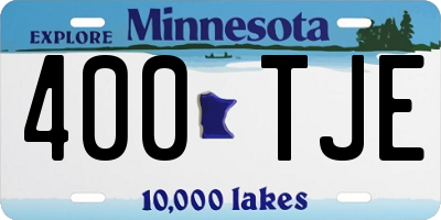 MN license plate 400TJE