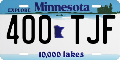 MN license plate 400TJF