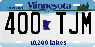 MN license plate 400TJM