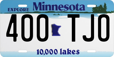 MN license plate 400TJO