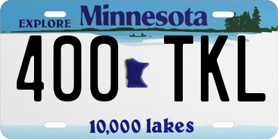 MN license plate 400TKL