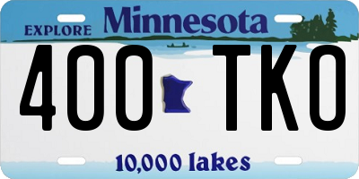MN license plate 400TKO