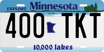 MN license plate 400TKT