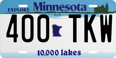 MN license plate 400TKW