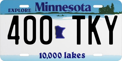 MN license plate 400TKY