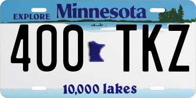 MN license plate 400TKZ