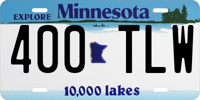 MN license plate 400TLW