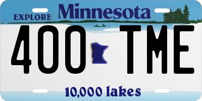 MN license plate 400TME