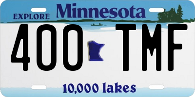 MN license plate 400TMF