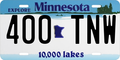 MN license plate 400TNW