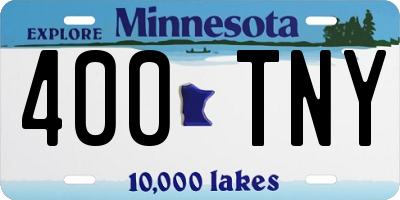 MN license plate 400TNY
