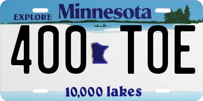MN license plate 400TOE