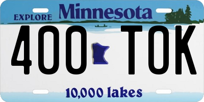 MN license plate 400TOK