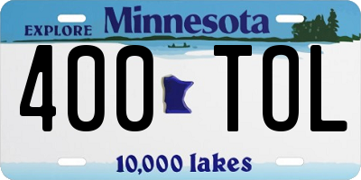MN license plate 400TOL