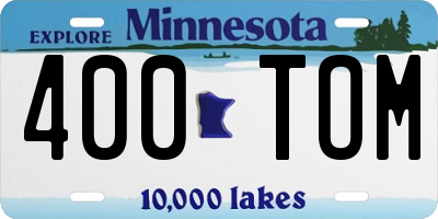 MN license plate 400TOM