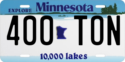 MN license plate 400TON