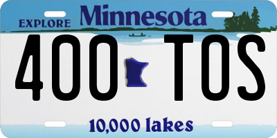 MN license plate 400TOS