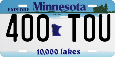 MN license plate 400TOU