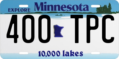 MN license plate 400TPC