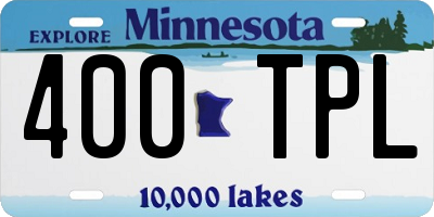 MN license plate 400TPL