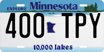 MN license plate 400TPY