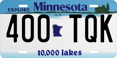 MN license plate 400TQK