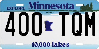 MN license plate 400TQM
