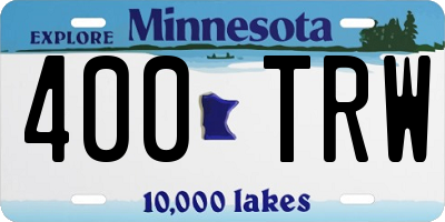 MN license plate 400TRW