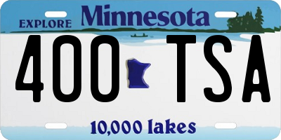 MN license plate 400TSA