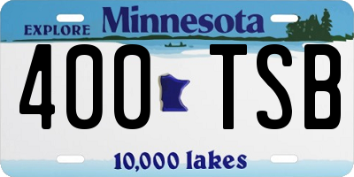 MN license plate 400TSB
