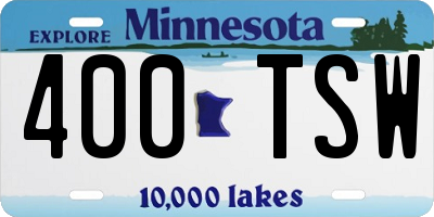 MN license plate 400TSW