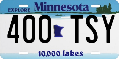MN license plate 400TSY