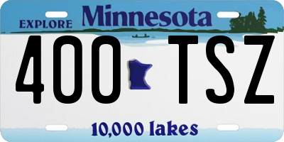 MN license plate 400TSZ