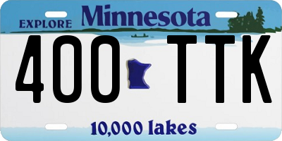 MN license plate 400TTK