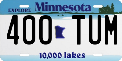 MN license plate 400TUM