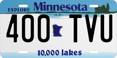 MN license plate 400TVU