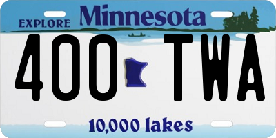 MN license plate 400TWA
