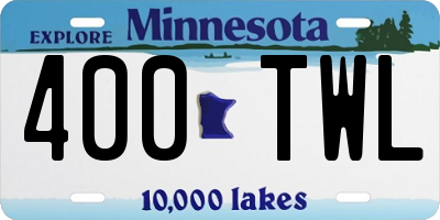 MN license plate 400TWL