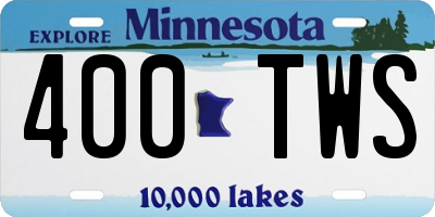 MN license plate 400TWS