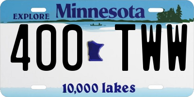 MN license plate 400TWW