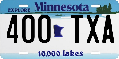 MN license plate 400TXA