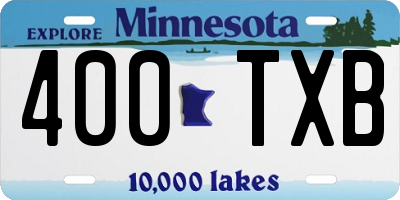 MN license plate 400TXB