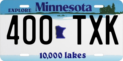 MN license plate 400TXK