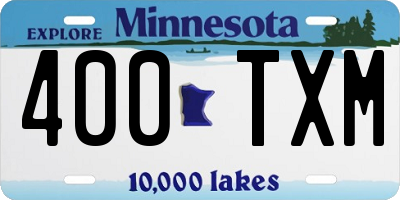 MN license plate 400TXM
